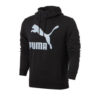 彪马PUMA新款男子休闲运动服LOGO连帽卫衣套头衫57490201
