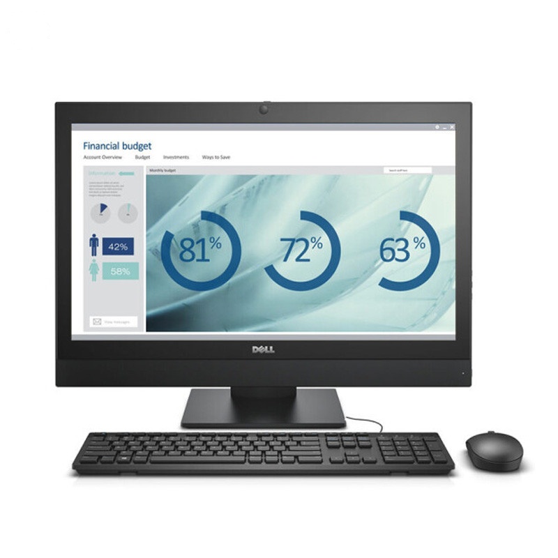 戴尔(Dell) 5250 一体电脑 I3-6100 4G 1TB 2G独显 DOS 三年上门 21.5寸显示屏QY