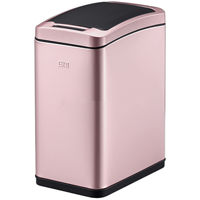 EKO(宜可） 智能感应垃圾桶 家用卫生间防水不锈钢自动小号垃圾筒 9229 玫瑰金 8L