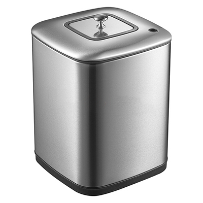 EKO(宜可) 不锈钢茶水桶 家用客厅带盖茶叶渣过滤垃圾筒 9399 砂钢 9L