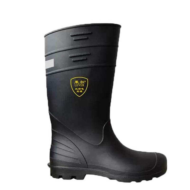莱尔 纯黑 中筒雨鞋 37码 SI-8-99(双)