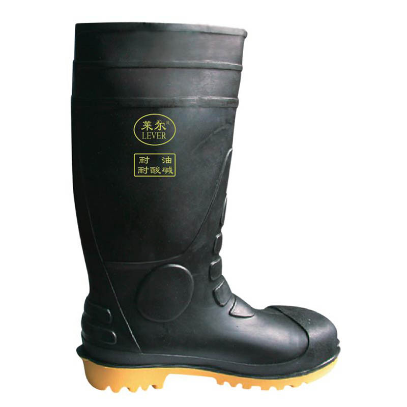 莱尔 黑筒黄底 双钢 高筒雨鞋 38 码 SL-2-91 (双)