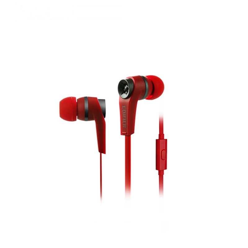 Edifier/漫步者 H275P耳机入耳式魔音面条耳塞通用手机耳麦重低音夜醉红