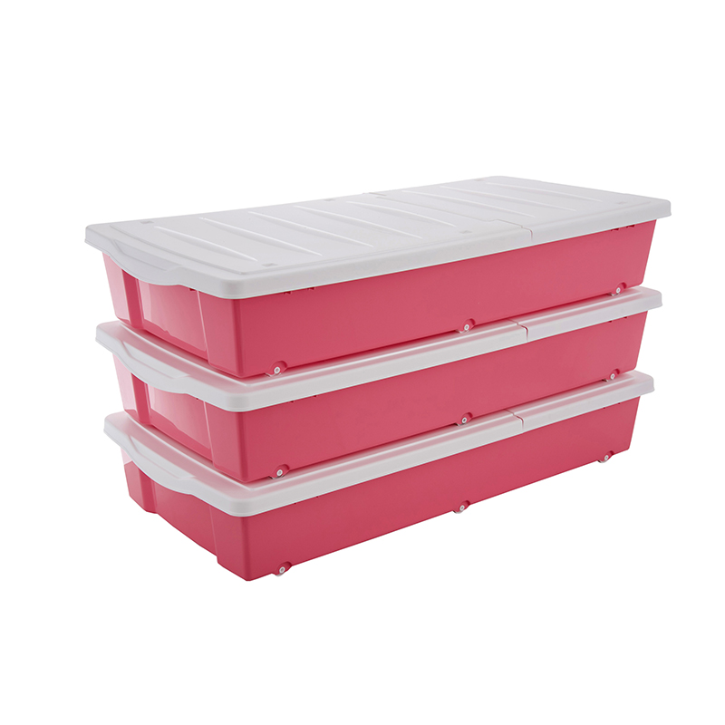 禧天龙 双开门塑料 蒂梵红 床底收纳箱 X-6073(个)