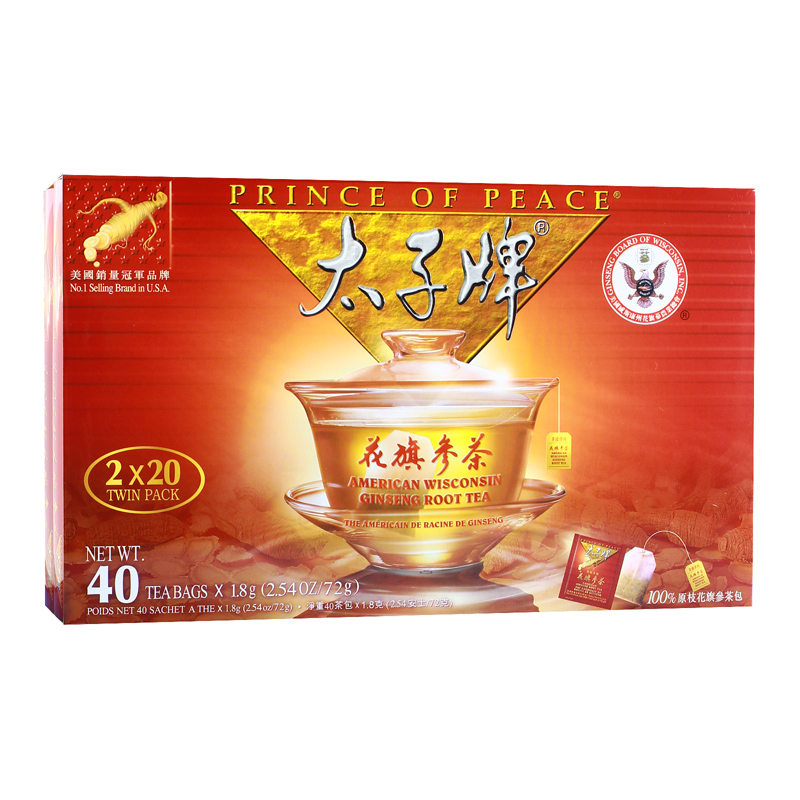 太子牌原枝花旗参茶40包盒装