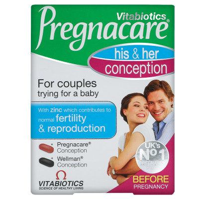 [临期清仓]Vitabiotics pregnacare 薇塔贝尔 进口备孕期男女复合维生素叶酸 60粒/盒装