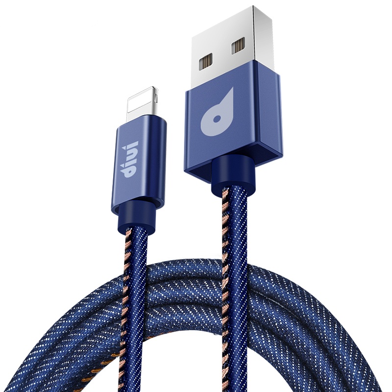 第一卫 苹果X/IPhone6/7/8PLUS 牛仔布更耐用/新款牛仔布快充数据线 1.88米蓝色