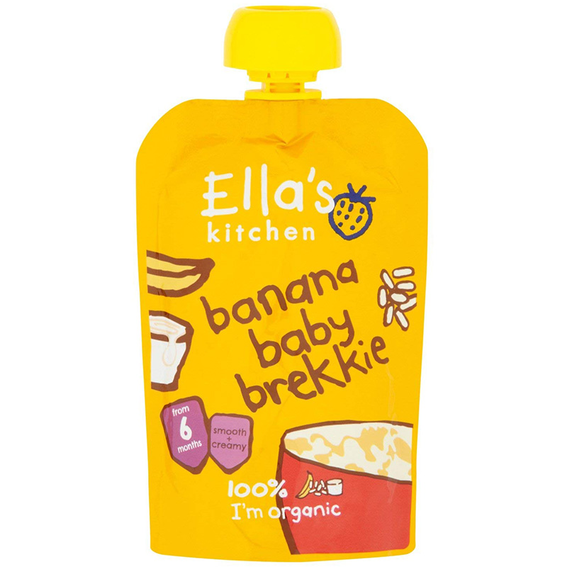 艾拉的厨房(Ella's Kitchen)婴儿早餐香蕉酸奶米粉泥 宝宝蔬果泥 100克/袋装 6个月以上