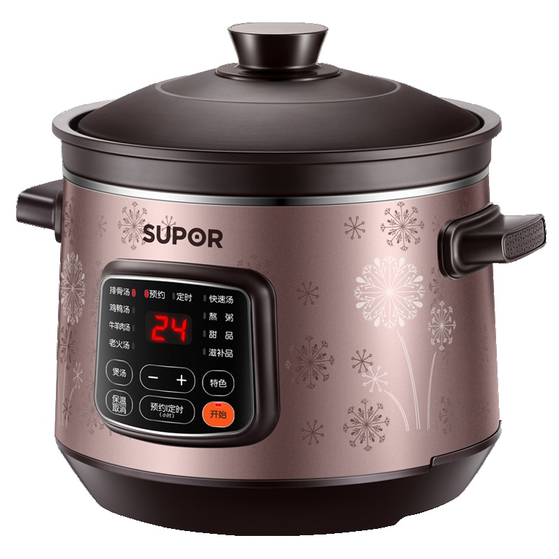 苏泊尔(SUPOR) DG40YC8011电炖锅电炖盅煲汤锅 智能预约 红陶内胆 4L大容量单胆 多功能 防干烧断电