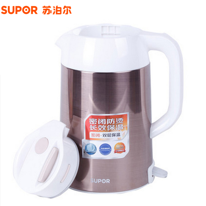 苏泊尔(SUPOR) 电热水壶家用304不锈钢电水壶双层保温防烫烧水壶SWF17S01A