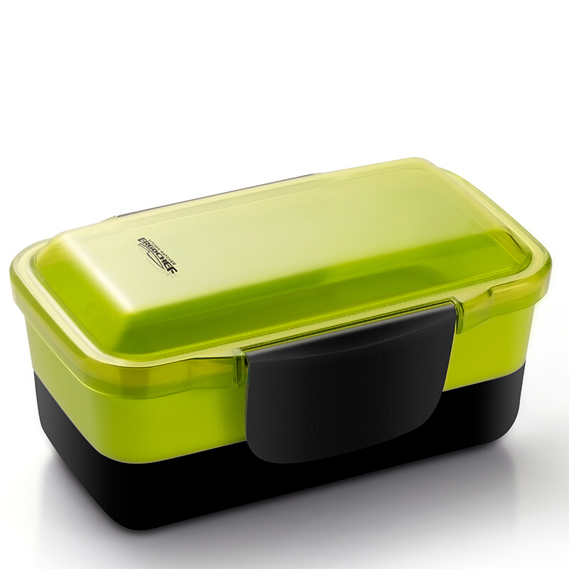 ERGO CHEF 日式双层饭盒 可微波加热 上班学生便携便当盒 国产 餐具套装 PP塑料盒 草绿色 蓝色