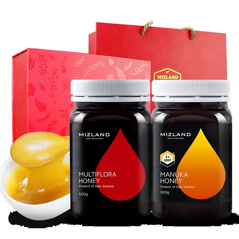 新西兰原装进口蜂蜜 蜜滋兰麦卢卡花UMF5+500g&野地蜂蜜礼盒装 滋补蜂蜜 其他1000g