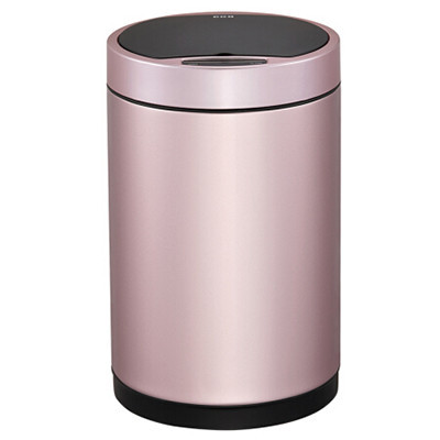 EKO(宜可)智能感应垃圾桶家用 不锈钢免脚踏自动客厅欧式翻盖垃圾筒 9285 玫瑰金 9升