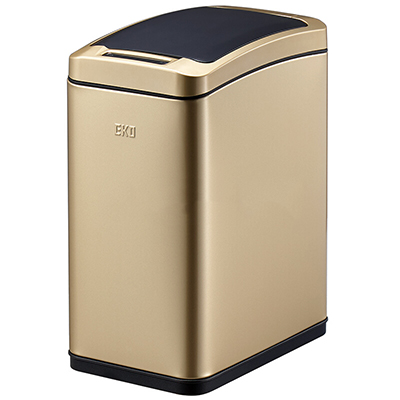 EKO(宜可)智能感应垃圾桶 家用卫生间防水不锈钢自动小号垃圾筒 9229 香槟金 8L