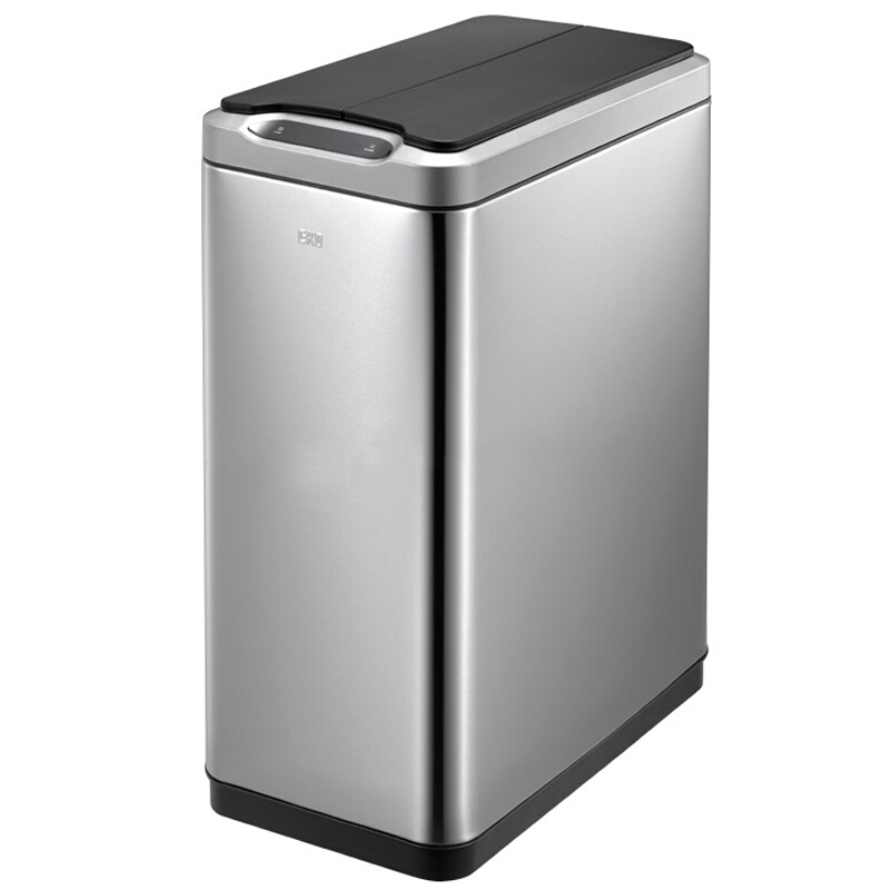EKO(宜可) 智能感应垃圾桶 家用免脚踏不锈钢大号翻盖自动垃圾筒 9277 砂钢 30L