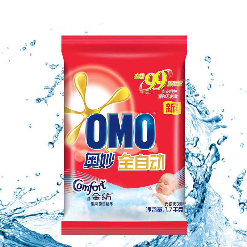 奥妙(OMO) 全自动含金纺温和馨香精华无磷 洗衣粉 1700g (袋)