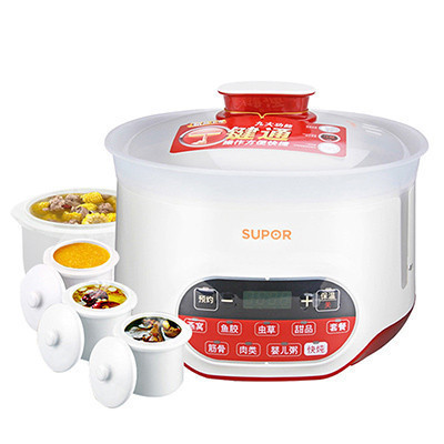苏泊尔(SUPOR) 电炖锅DZ32YC1-45 白瓷内胆3.2L 智能预约电炖盅一锅四胆 电煮锅 预约保温煲汤锅
