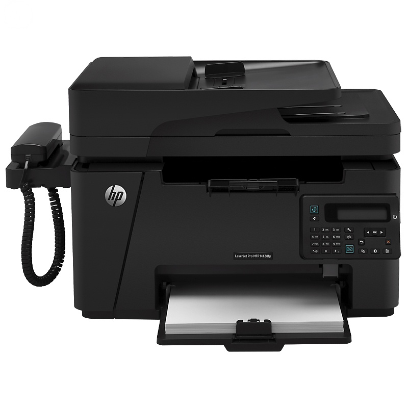 惠普 HP MFP M128fp 黑白激光多功能一体机(打印 复印 扫描 传真 电话手柄)