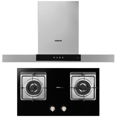 老板(ROBAM)17立方欧式大吸力油烟机燃气灶烟灶套餐CXW-200-60Q5+33B7(天然气)1级能效烟机 按键式