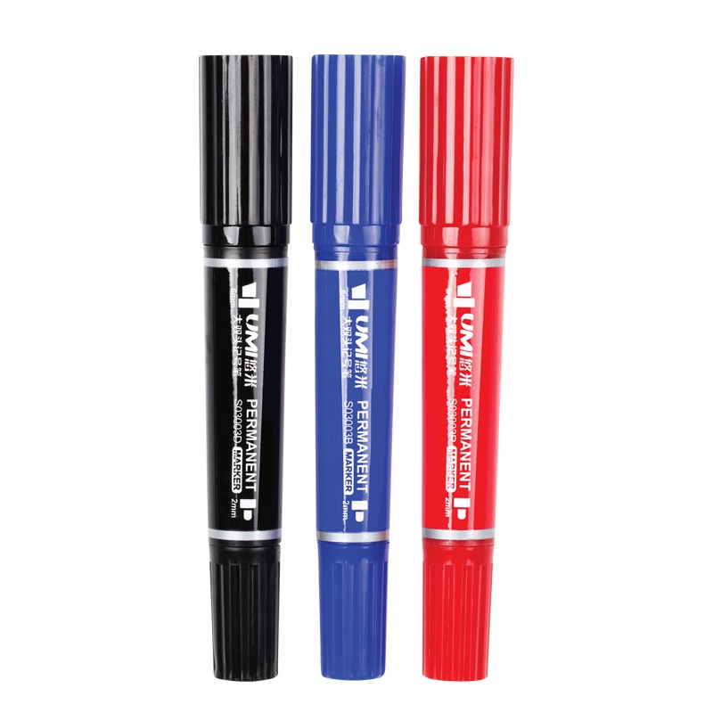 安兴纸业 悠米(UMI )经典大双头记号笔 S03003R 红色 10支/盒 1盒装 共10支