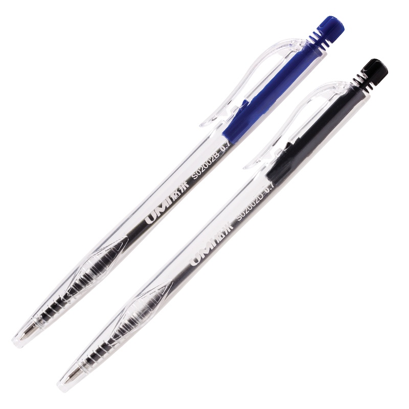 安兴纸业 悠米(UMI )经典按动透明圆珠笔笔0.7mm S02002B 蓝色 24支/盒 10盒装 共240支
