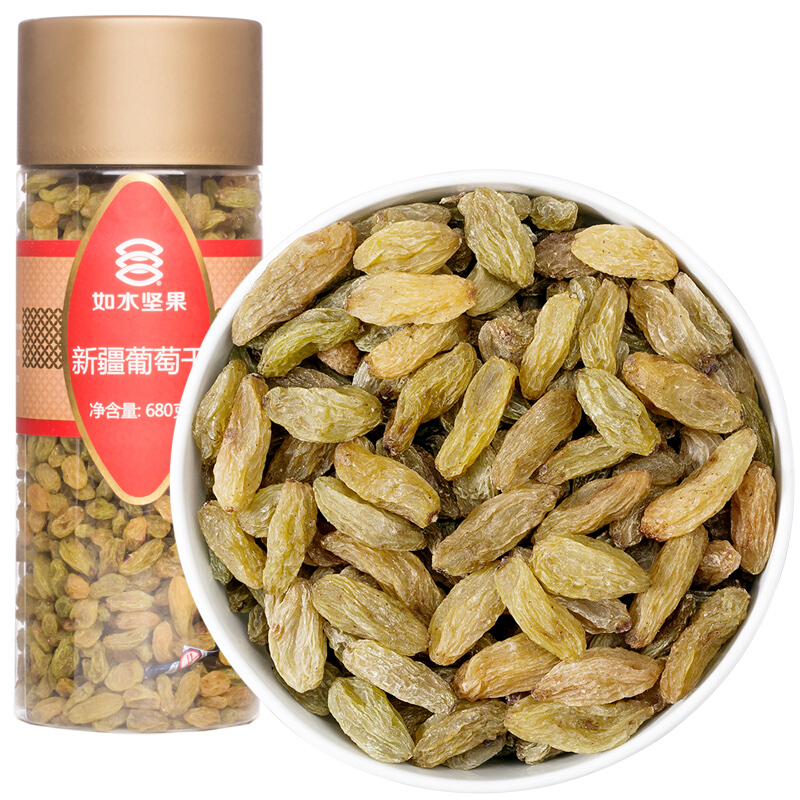 如水 新疆葡萄干 680g 新疆吐鲁番免洗无核干净绿色果干蜜饯休闲零食