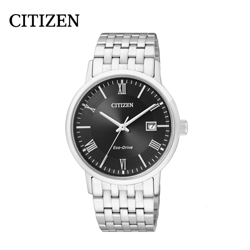 西铁城(CITIZEN)手表 光动能商务休闲不锈钢带 防水男表 BM6770-51E