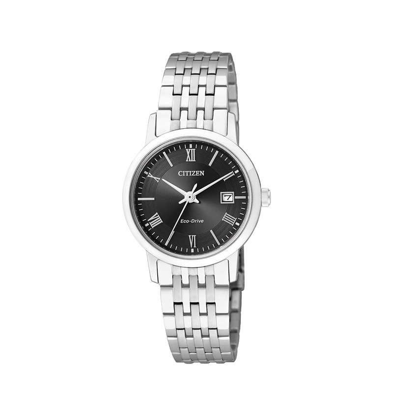 西铁城(CITIZEN)手表 光动能不锈钢表带商务休闲情侣表女表 EW1580-50E