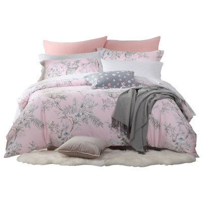 凯盛家纺 全棉60s支贡缎全棉四件套全棉床品套件床上用品床单被套 嫣然