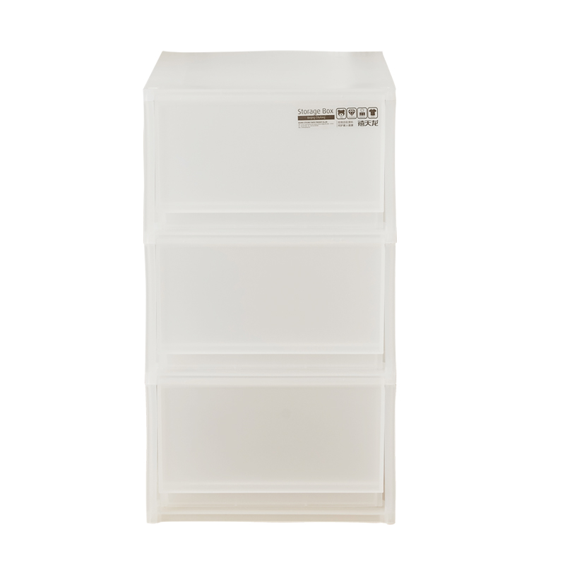 禧天龙 单层 半透明塑料 抽屉式 收纳盒 透明白 27L 5071(单位:个)