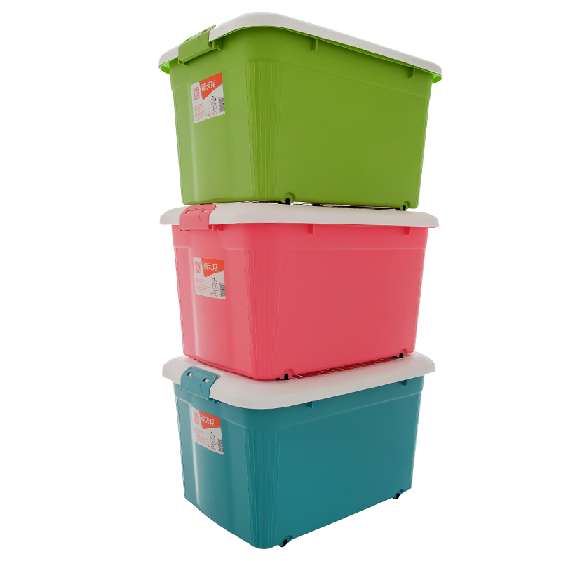 禧天龙 塑料 大号带轮储物 3个装 收纳箱 颜色随机 6149(单位:组)