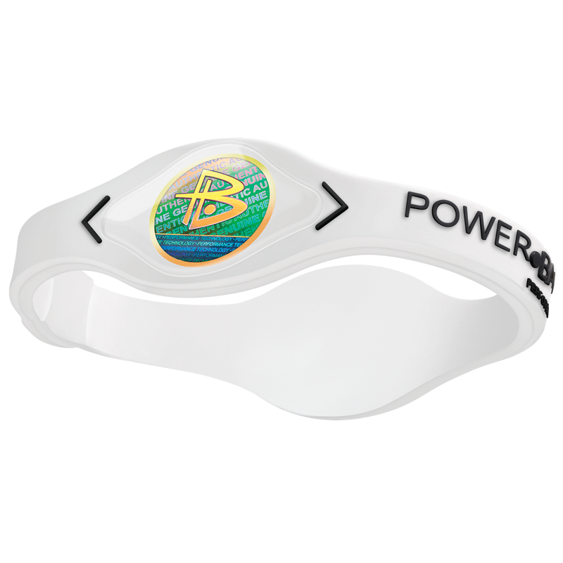 POWER BALANCE 霸能 能量平衡手环 运动手环 白色黑字核心款S码175