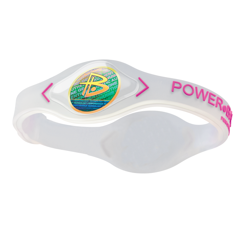 POWER BALANCE 霸能 能量平衡手环 运动手环 透明色粉字核心款XS码160