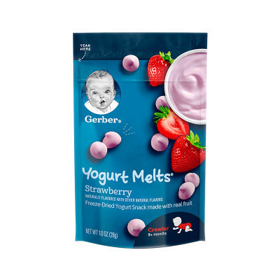 嘉宝(Gerber)草莓酸奶溶豆 3段 28g/袋装 宝宝零食点心 原装进口 8个月以上
