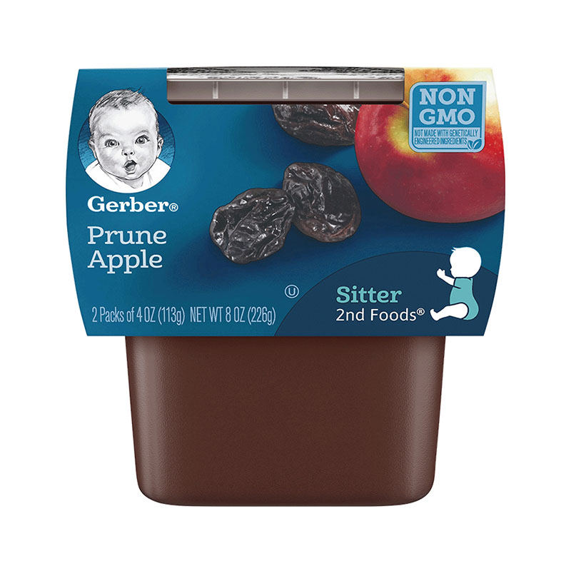 Gerber 嘉宝 2段苹果西梅泥113g*2/盒 品牌直采