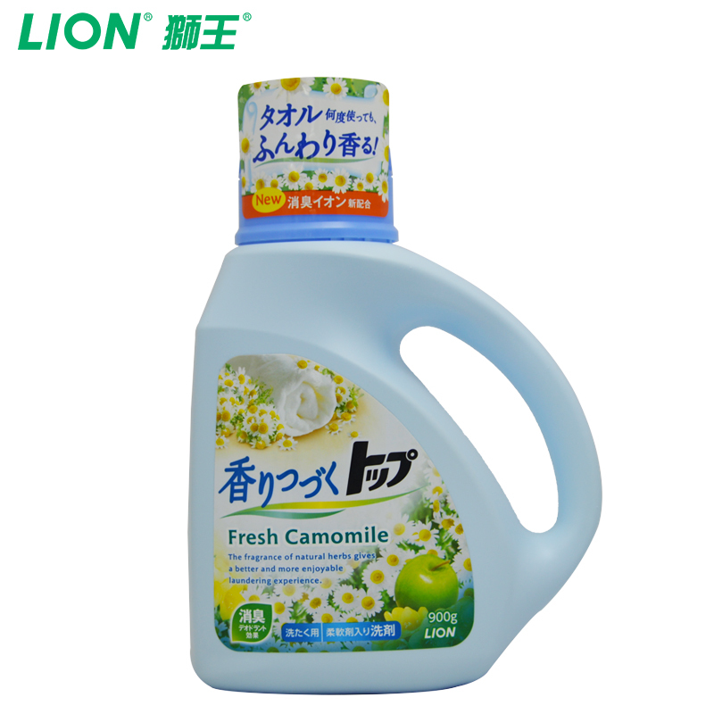 [日本进口]LION 狮王 日本进口 TOP持久香氛衣物柔顺剂 通用洗衣液 洋甘菊900ML 瓶装