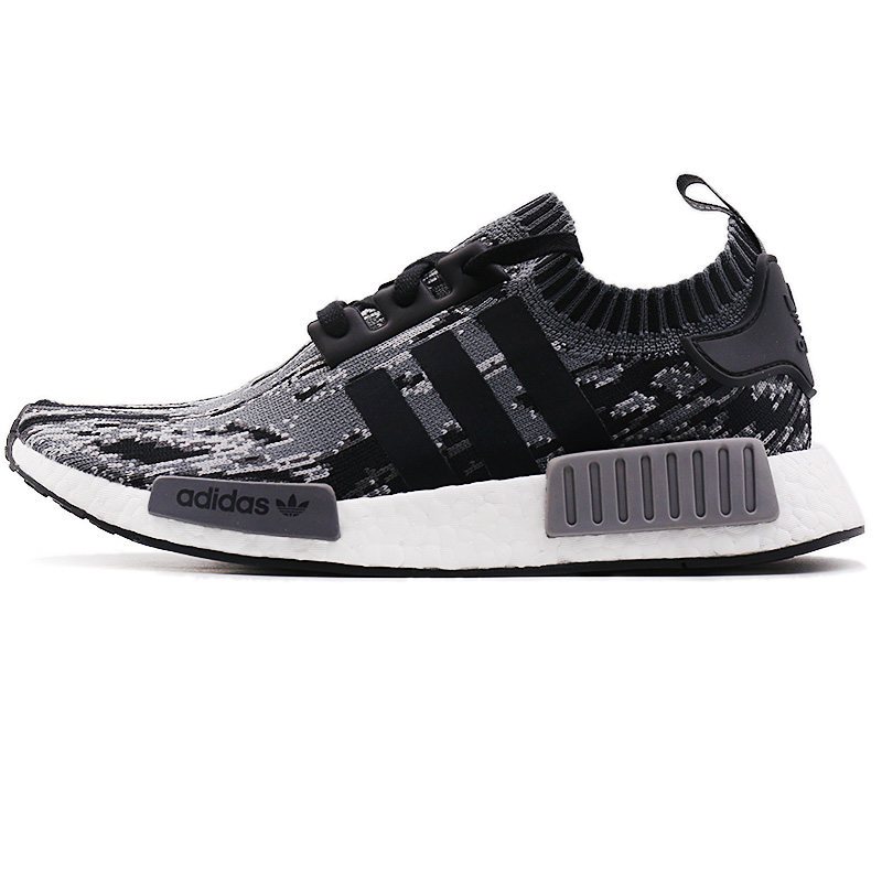 Adidas阿迪达斯三叶草 NMD R1 Boost PK 黑白噪音男鞋运动休闲跑步鞋 BZ0223