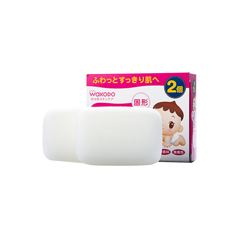 和光堂(Wakodo)儿童植物性无刺激无着色香料婴幼儿香皂85g 植物低敏配方 2个装
