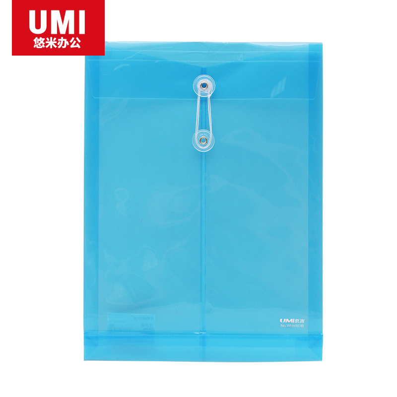 安兴纸业 悠米（UMI）透明斜纹缠扣文件袋 竖式W08003C A4 12个/包 1包装