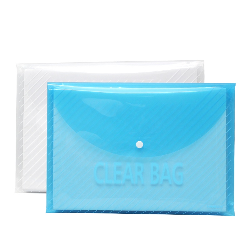 安兴纸业 悠米(UMI)透明斜纹按扣文件袋W08001C A4 10个/袋 30袋装