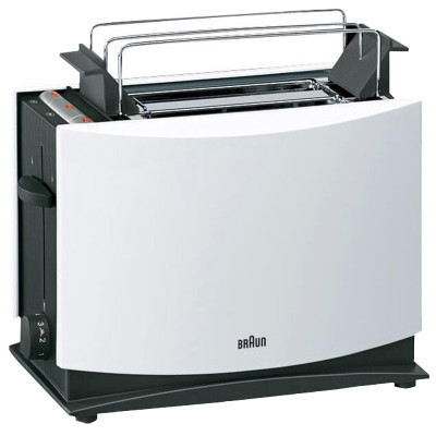 [7种烘培模式]博朗(BRAUN) HT450多士炉 早餐烤面包机 自设程序 7档温度调节 加热迅速 受热均匀 白色