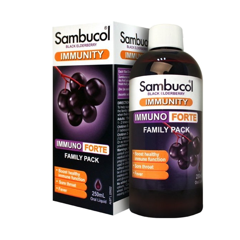 [宝宝感冒快快好]Sambucol 黑接骨木 VC+锌抵抗力感冒复合糖浆 250ml/瓶装 2岁以上儿童及成人