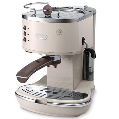 [欧洲原装进口]德龙(DeLonghi)ECOV311意式半自动咖啡机 不锈钢 滴漏式 咖啡机 奶白