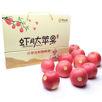陕西梁家河虾肽苹果 -12颗85mm精选果礼品装 新鲜采摘 吃海鲜长大的苹果 果