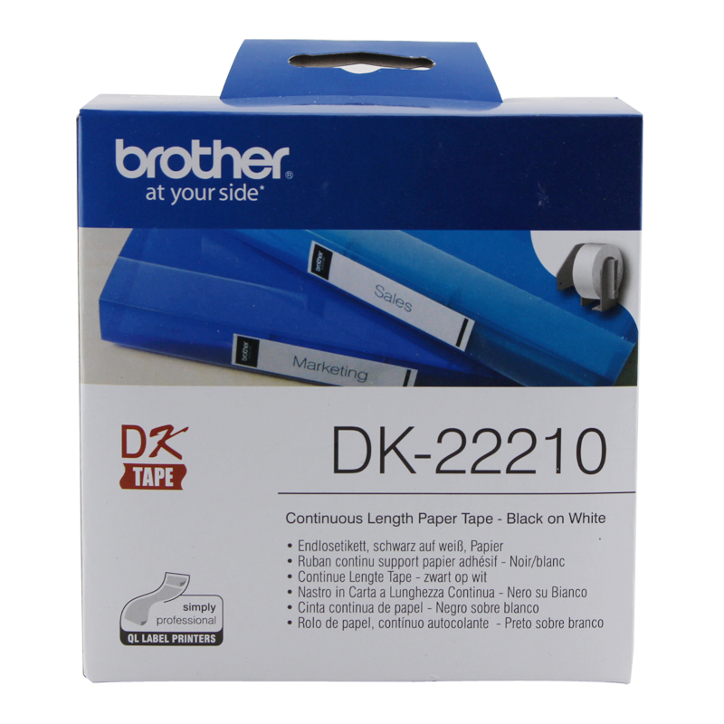 兄弟(brother) 标签色带 DK-22210 白底黑字