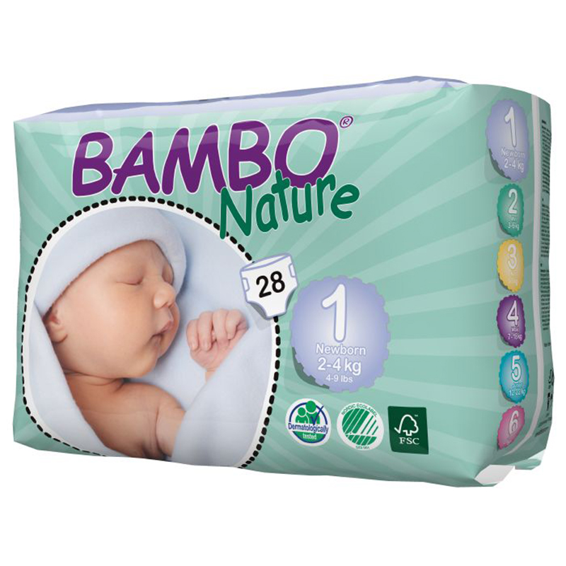 [香港行貨]Bambo Nature班博 綠色嬰兒紙尿片1號(初生)28片