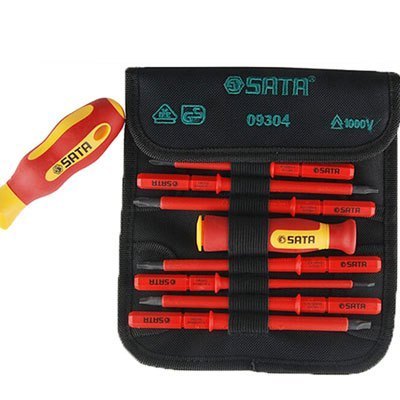 【苏宁自营】世达 SATA 09304 10件可换头VDE绝缘耐压螺丝批组套