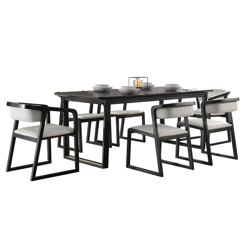 【苏宁自营】恒享家 北欧白蜡木桌椅组合北欧餐桌小户型家用6人长方形现代简约餐桌 CZ929