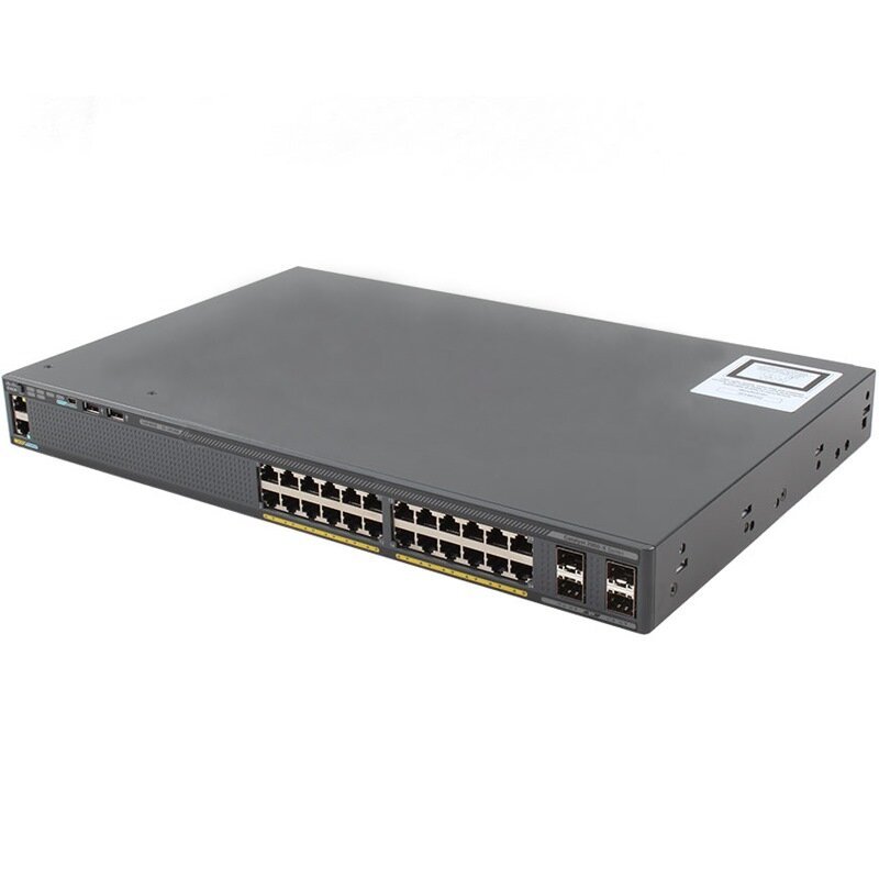 思科交换机 WS-C2960X-24PS-L 24个10/100/1000 POE端口 4个SFP端口 LAN BASE