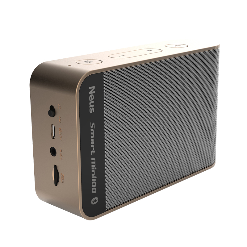 Neus/纽斯 Smart mini100便携蓝牙音箱 无线迷你户外旅游插卡音响 银色